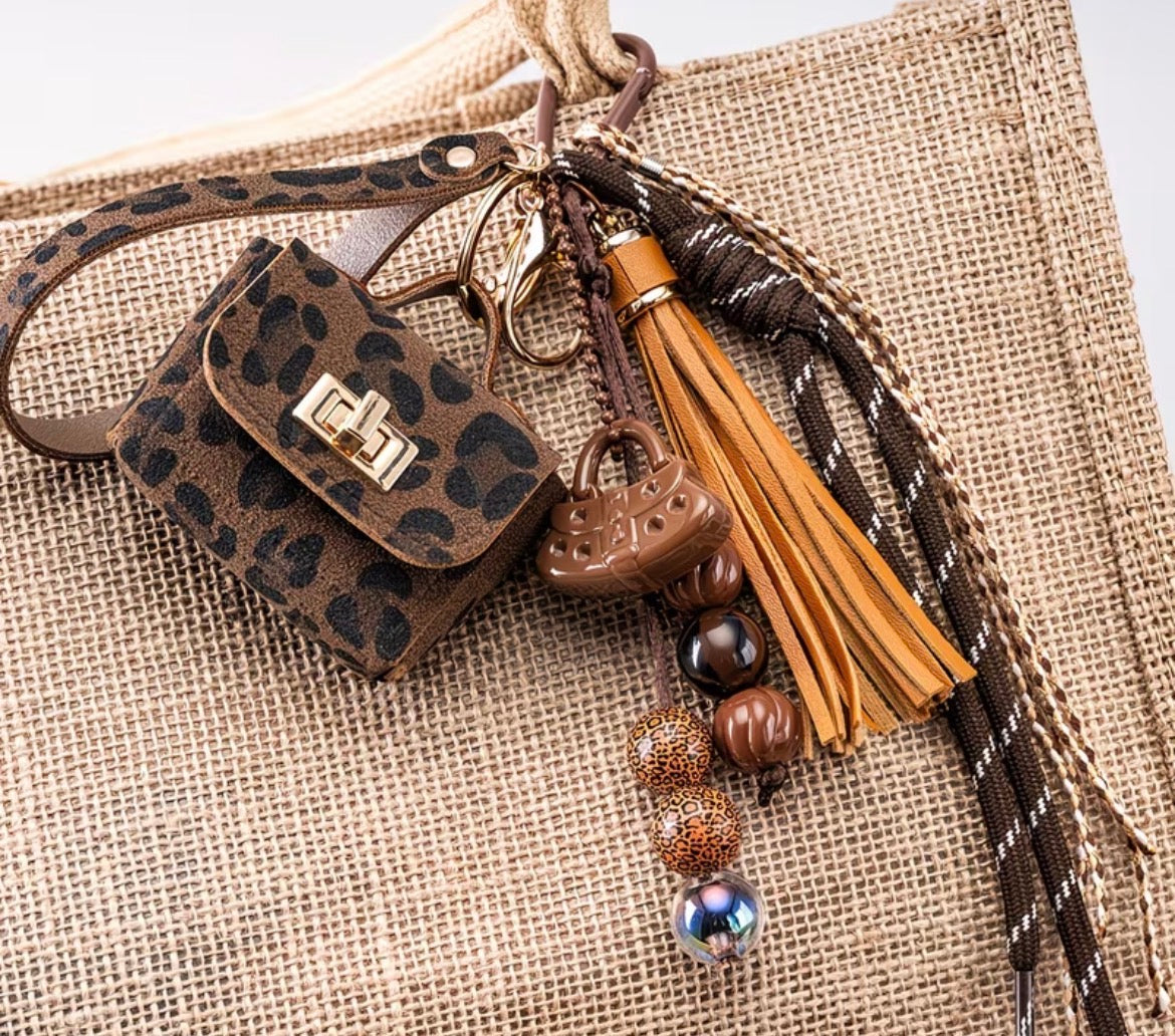 Llavero Bolso leopardo