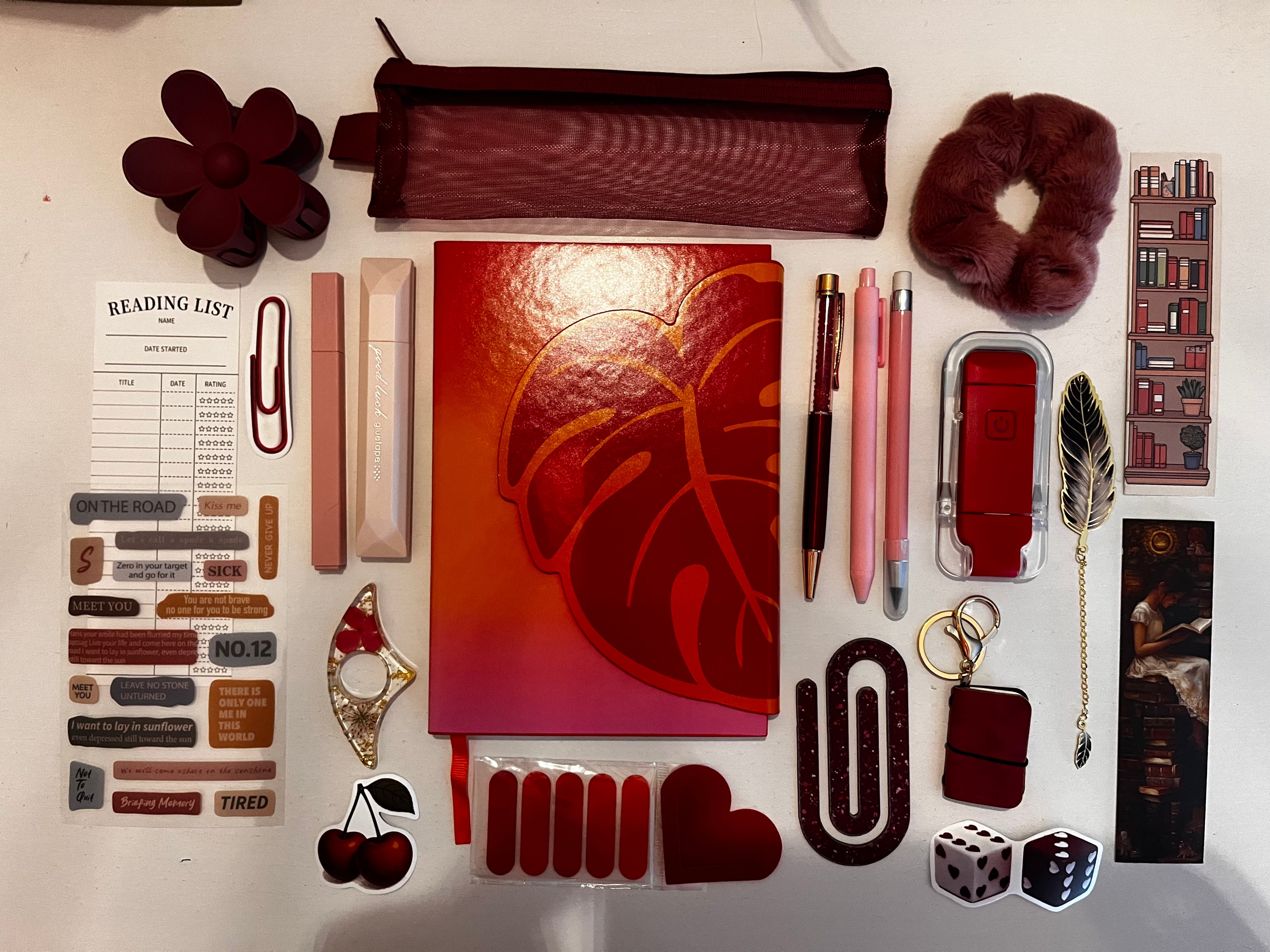 Conjunto cuaderno Verano Rojo