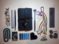 Conjunto cuaderno mini azul