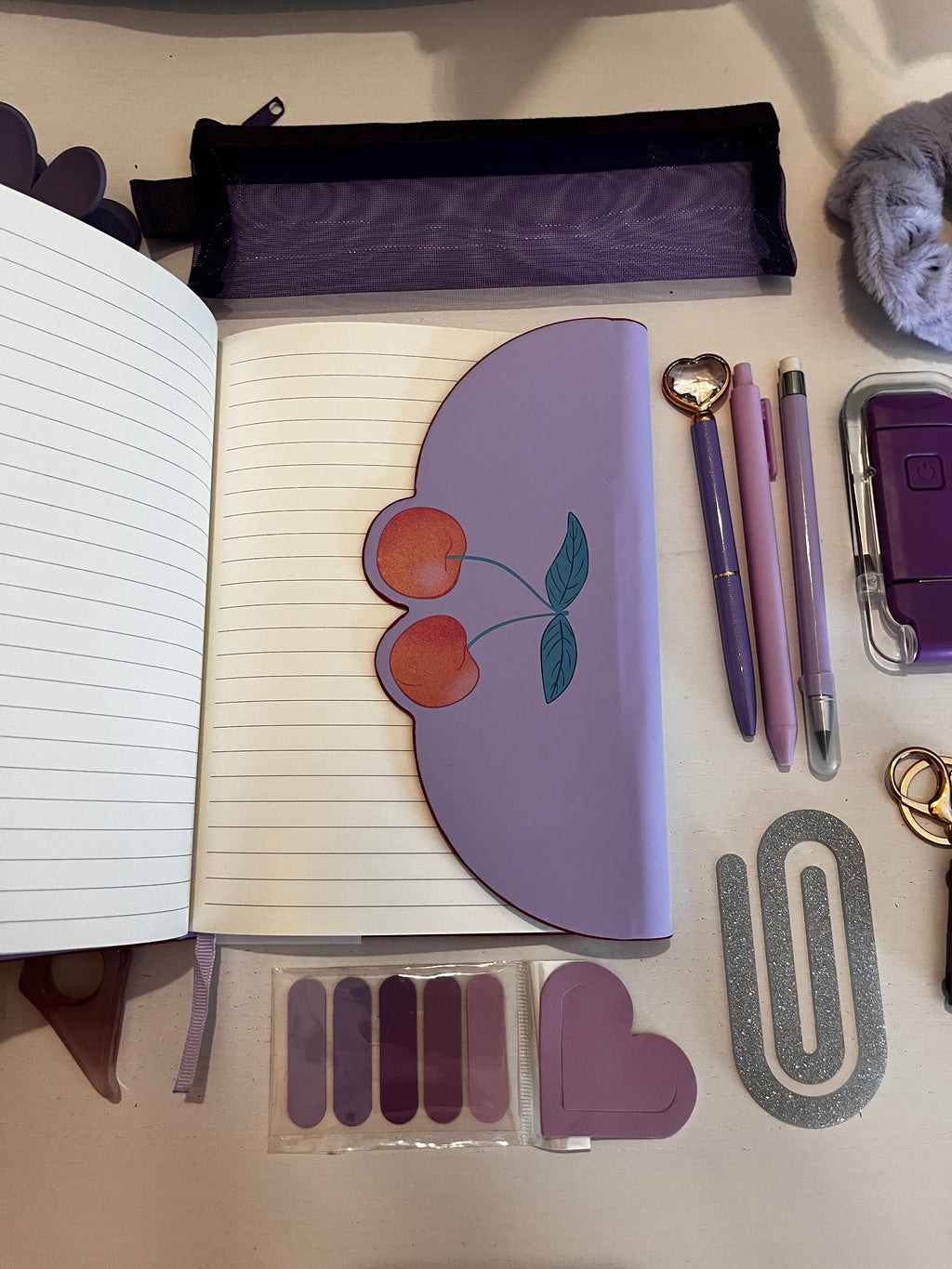 Conjunto cuaderno Verano Lila